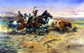 聞こえた見切り者 1897年 チャールズ・マリオン・ラッセル アメリカ・インディアン Oil Paintings